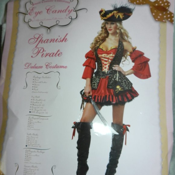 🆕Eye Candy Pirate Sexy Spanish Womens XXL14-16 Deluxe Cali Costume Set NIP! - Picture 11 of 16